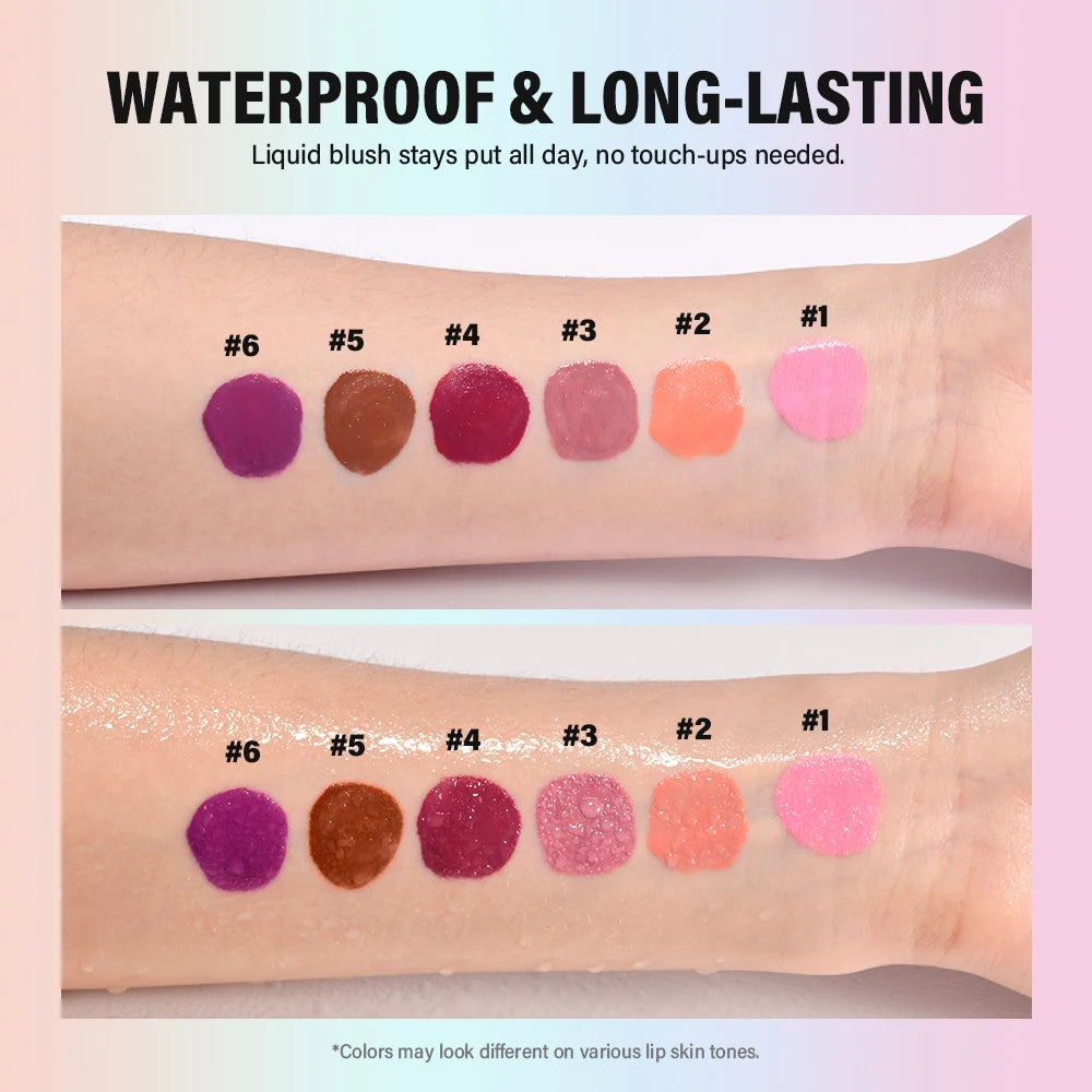 Liquid Blush Stick with Sponge Tip for Natural Matte Cheek Makeup - 6