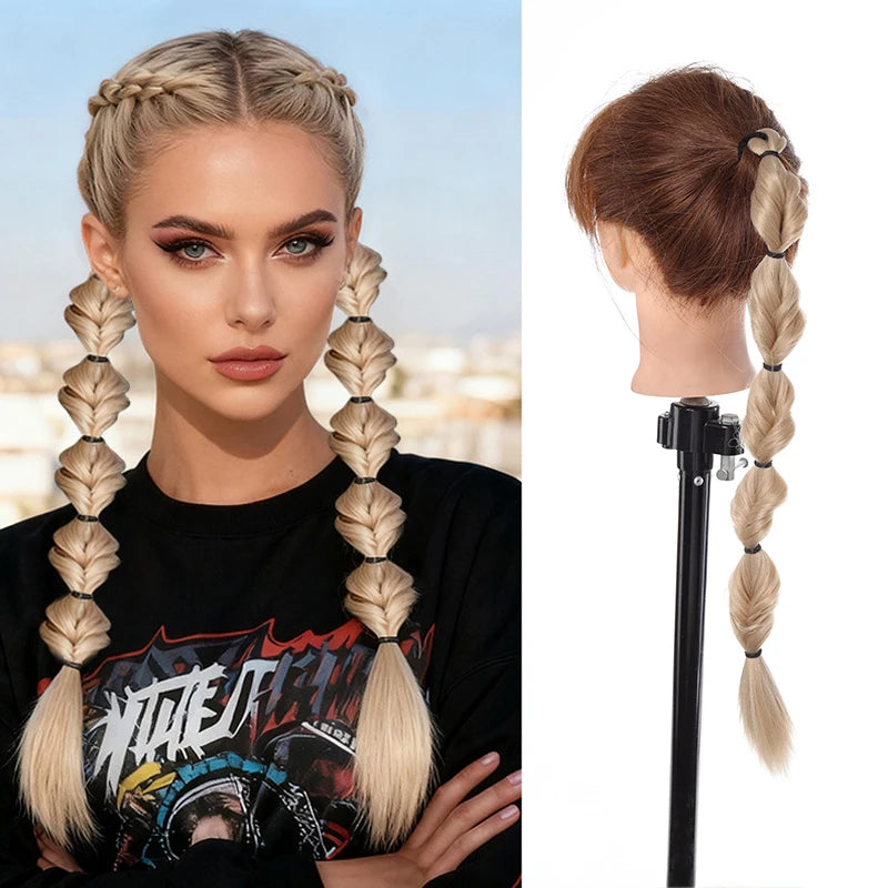 Synthetic Bubble Braid Ponytail Extension for Effortless Hairstyles - 11