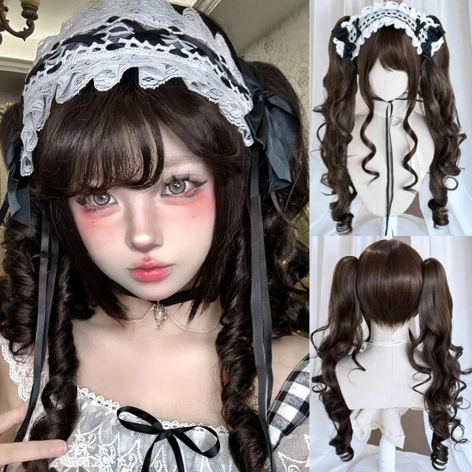 Long Wavy Blonde Cosplay Wig with Bangs