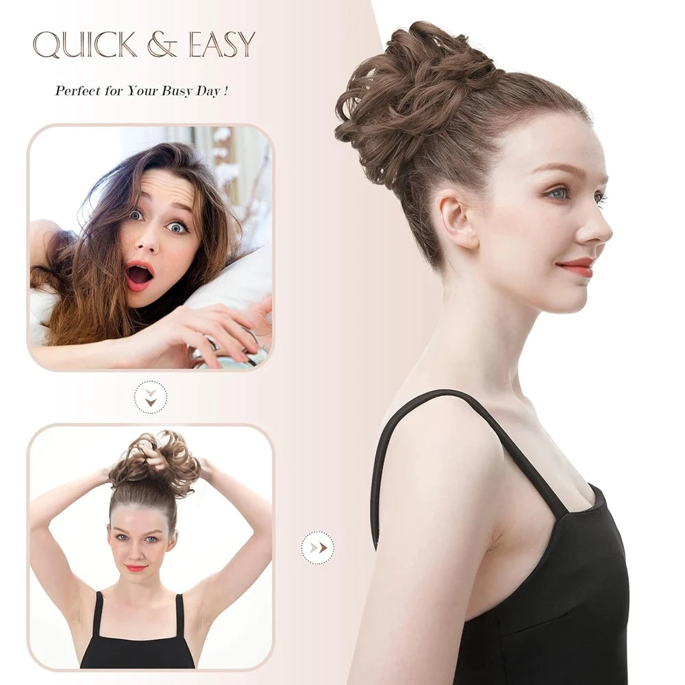Wavy Curly Messy Hair Bun for Quick Elegant Hairstyles - 6