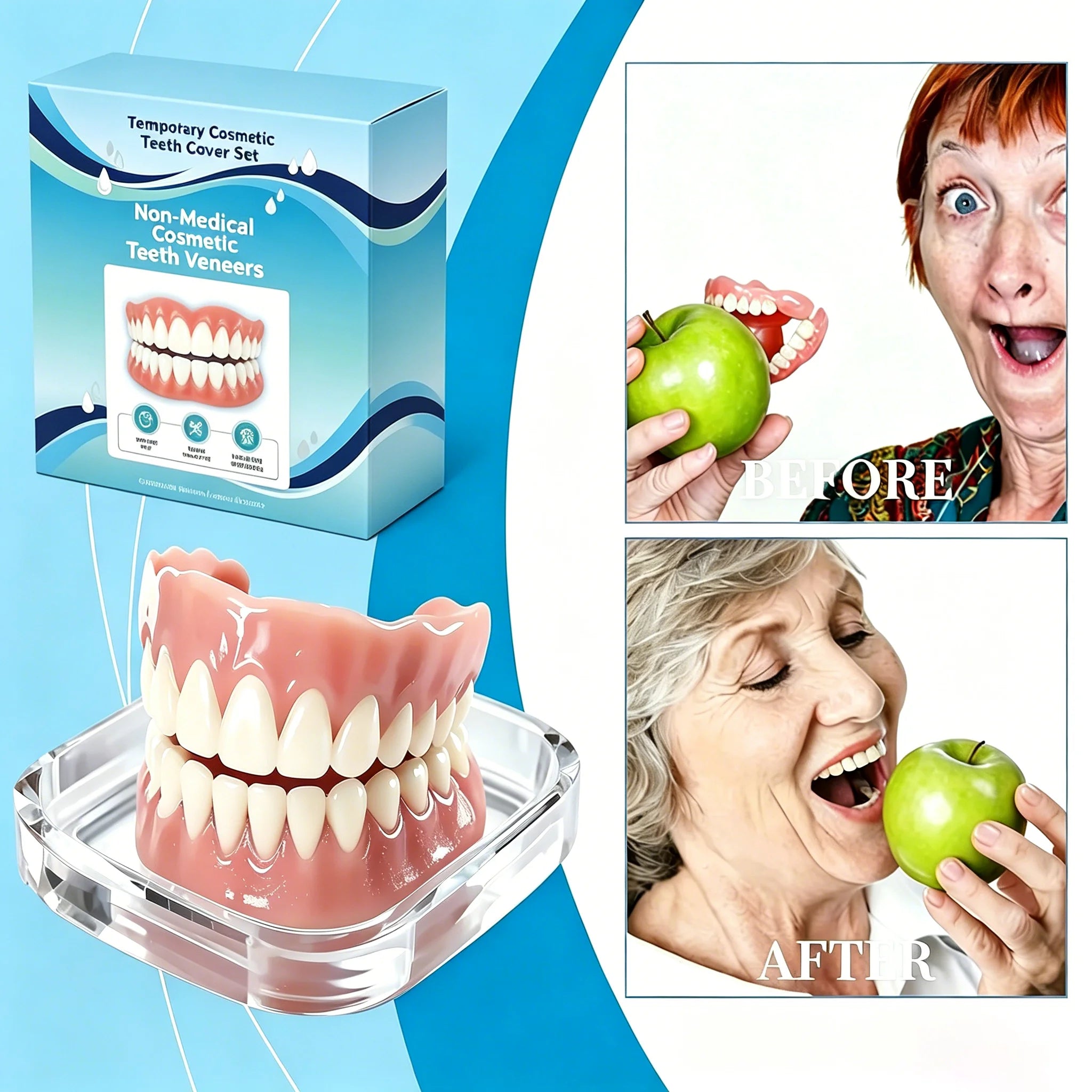 Adjustable Silicone Cosmetic Denture Kit for Natural Smile Transformation - 1
