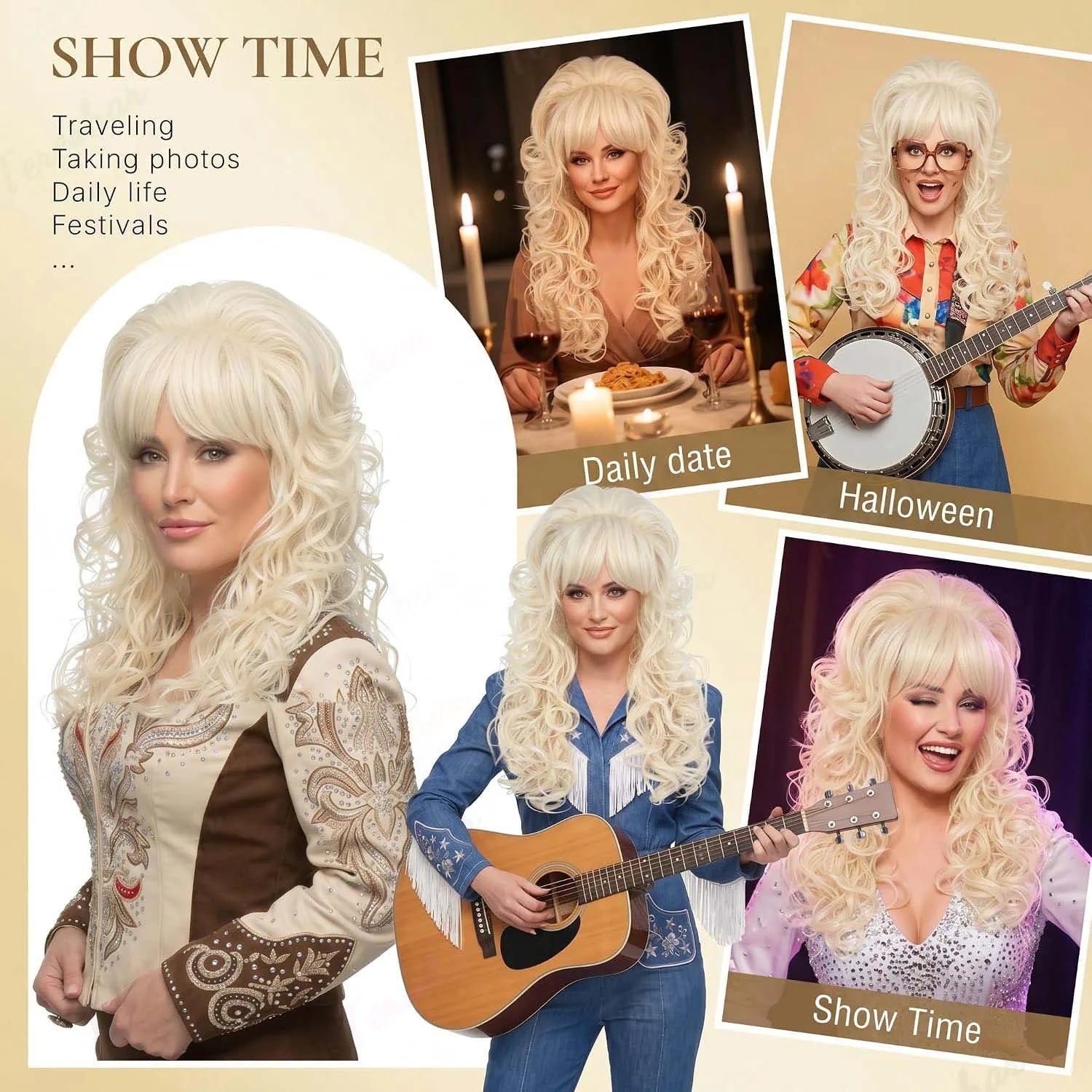 Retro Beehive Curly Wig for 60s 70s Disco Parties and Costume Cosplay - 2