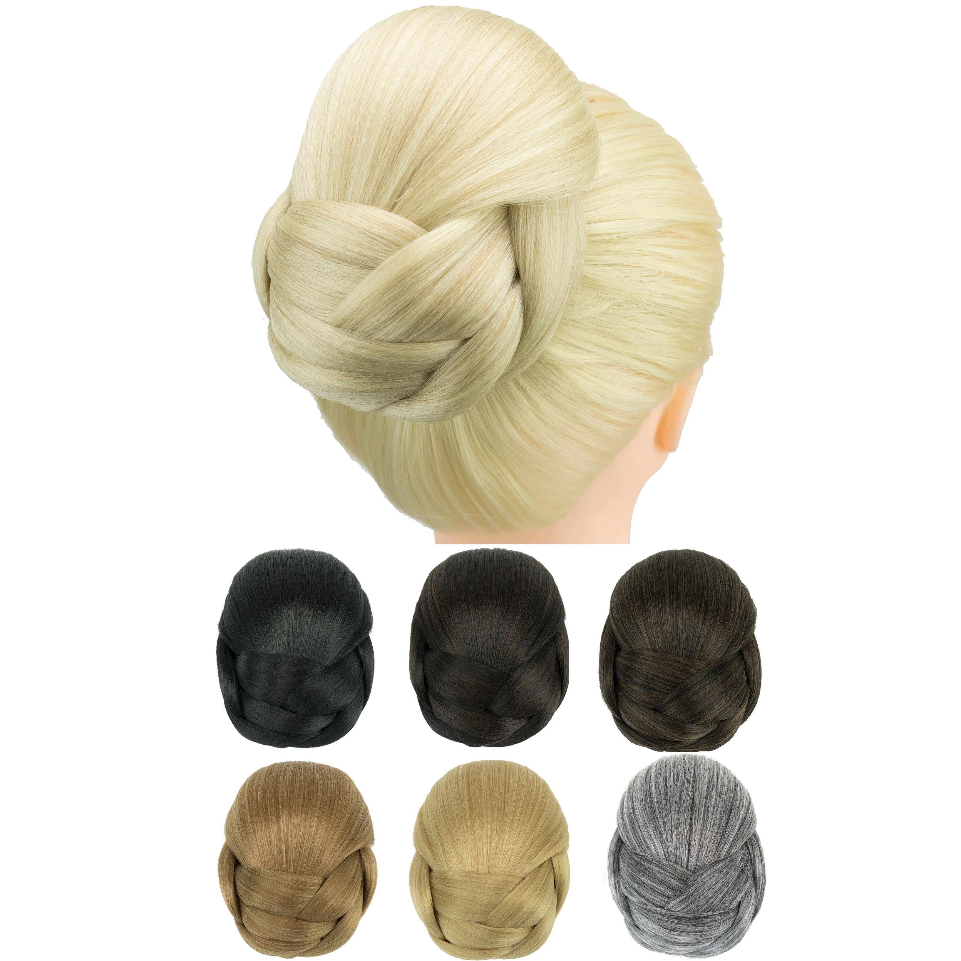 Synthetic Braided Chignon Hair Bun for Elegant Updo Hairstyles - 1
