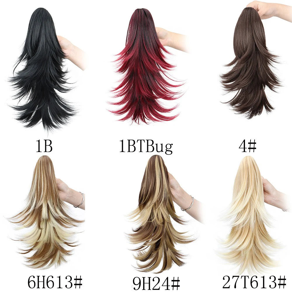 14-Inch Layered Claw Clip Ponytail Hair Extension
