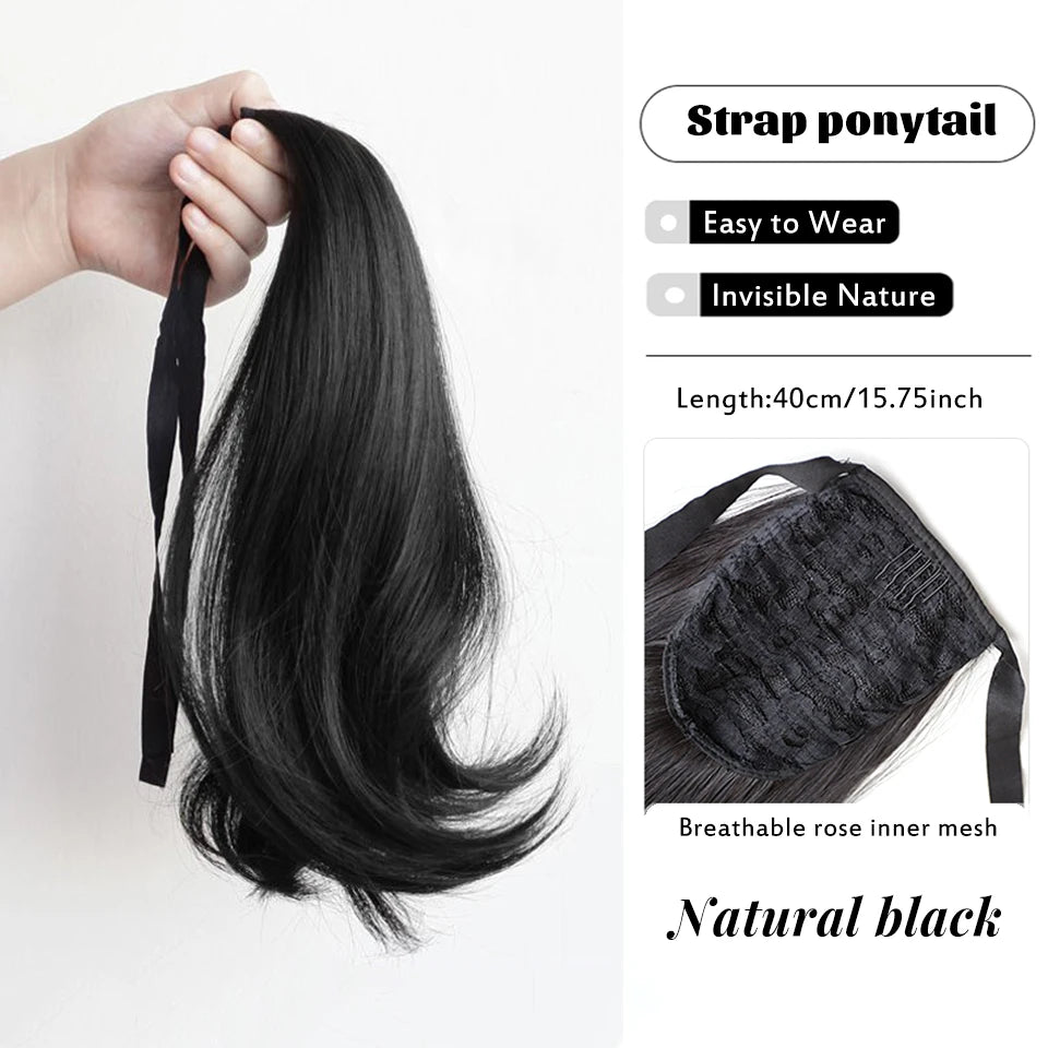 Long Straight Claw Clip Ponytail Extension for Instant Voluminous Hair - 17