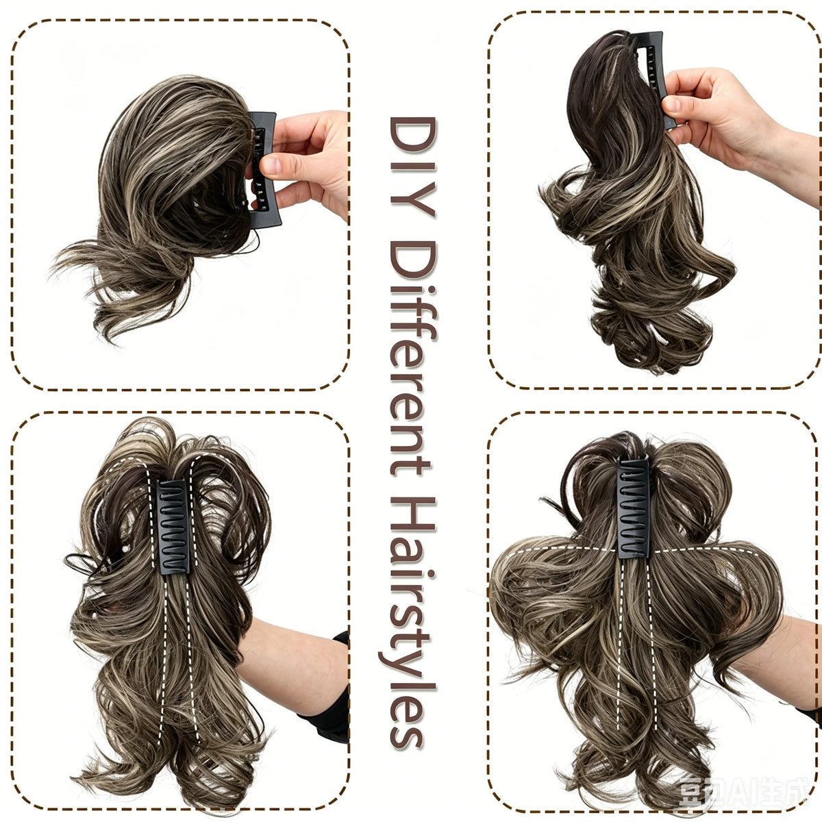 Curly Claw Clip Ponytail Extension for Instant Volume and Hairstyle