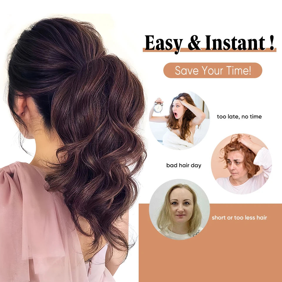 Wavy Curly Ribbon Ponytail Hair Extension - 5