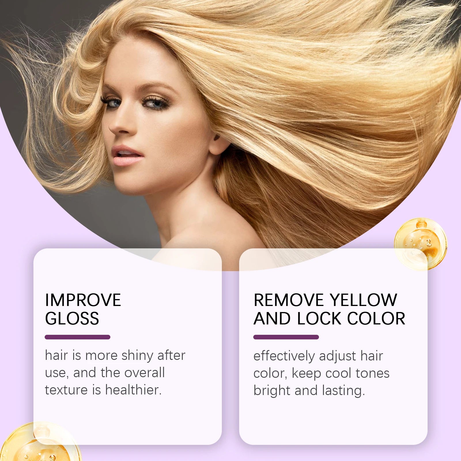 Purple Hair Mask and Shampoo Set for Blonde Hair Color Protection - 3