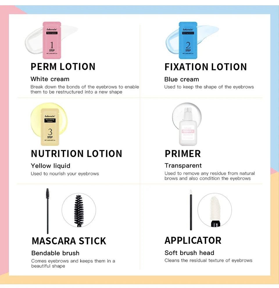 Professional Brow Lamination Kit for Fuller and Thicker Eyebrows - 12
