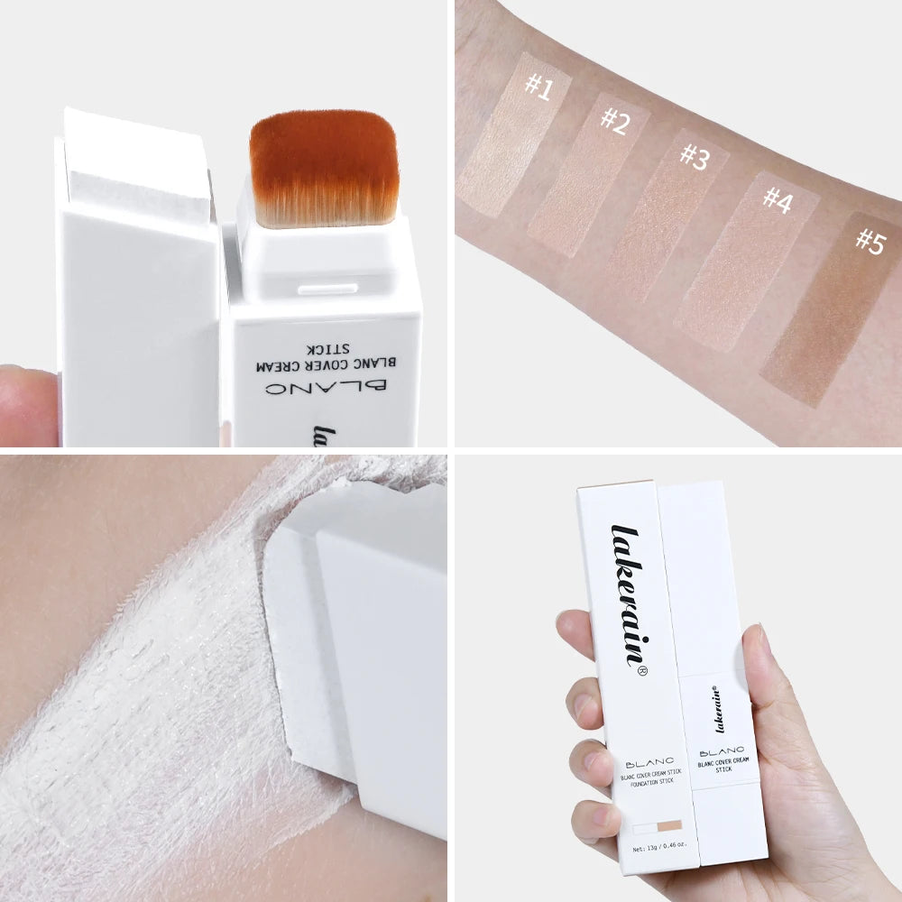 Color Changing Foundation Stick with Built-in Brush for Flawless Skin