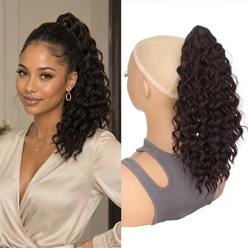 14-Inch Curly Ponytail Hair Extension Claw Clip