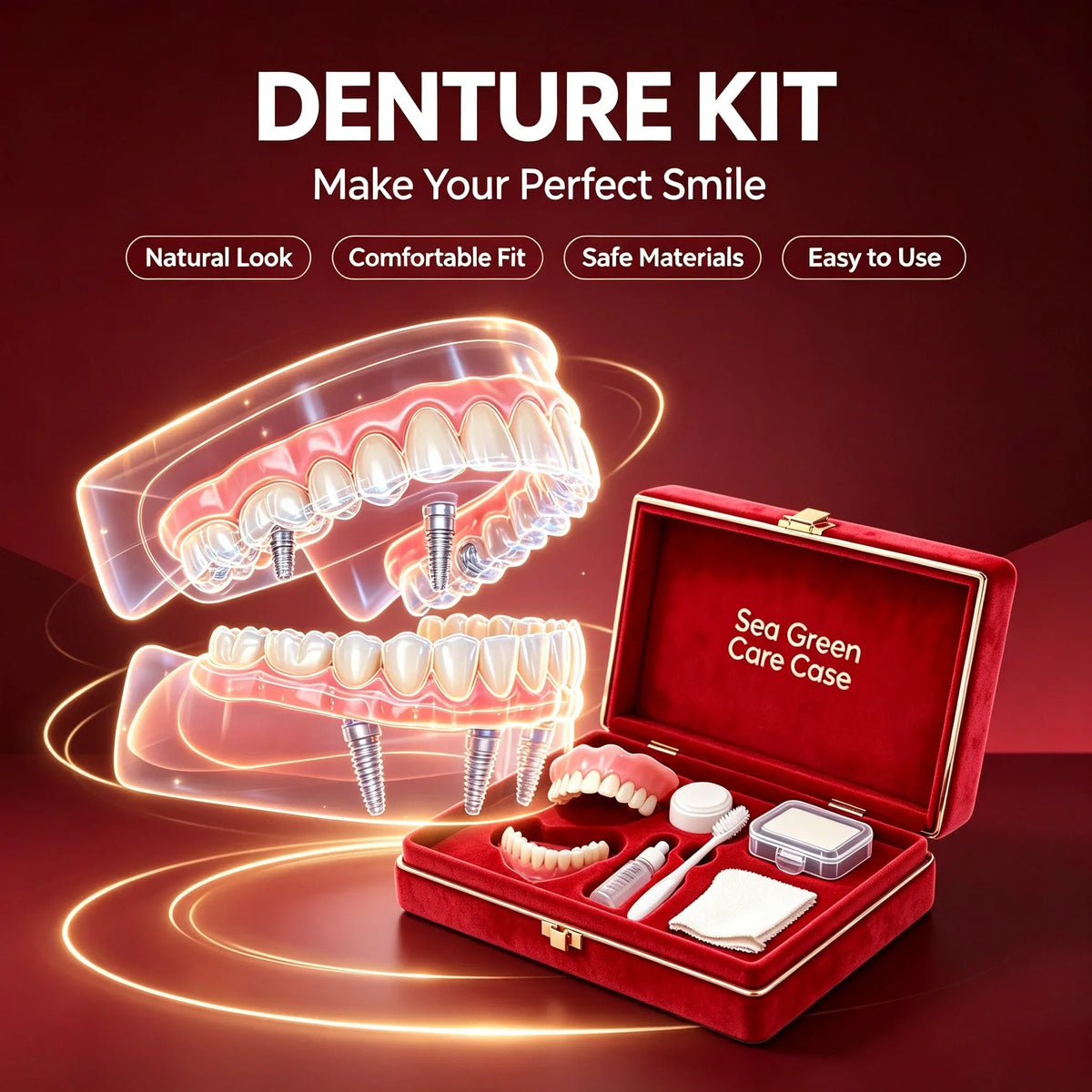 Comfortable Silicone Dentures for Adults Full Mouth Replacement Set
