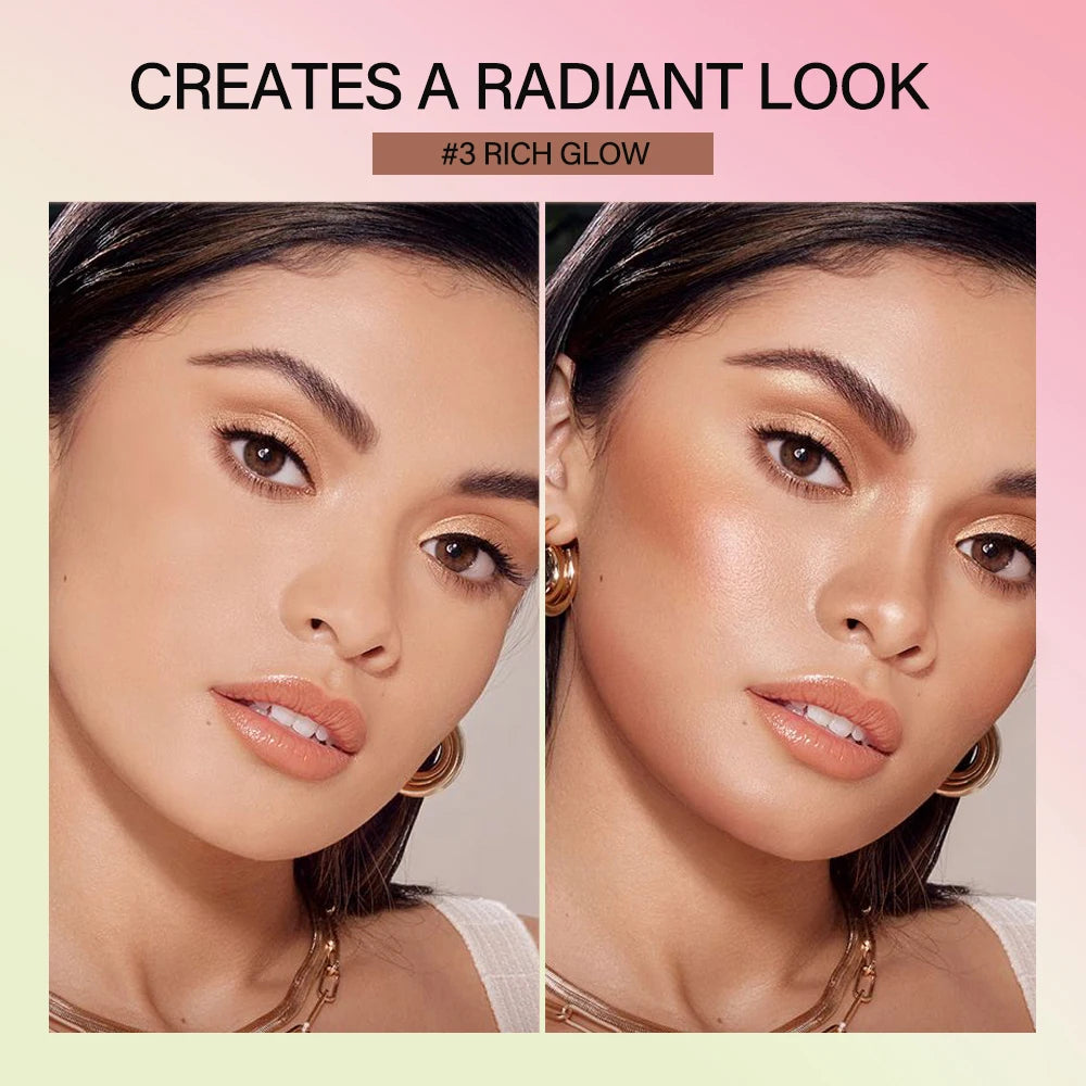 Cream Bronzer and Highlighter Stick for Face Eyes and Body Sculpting - 4