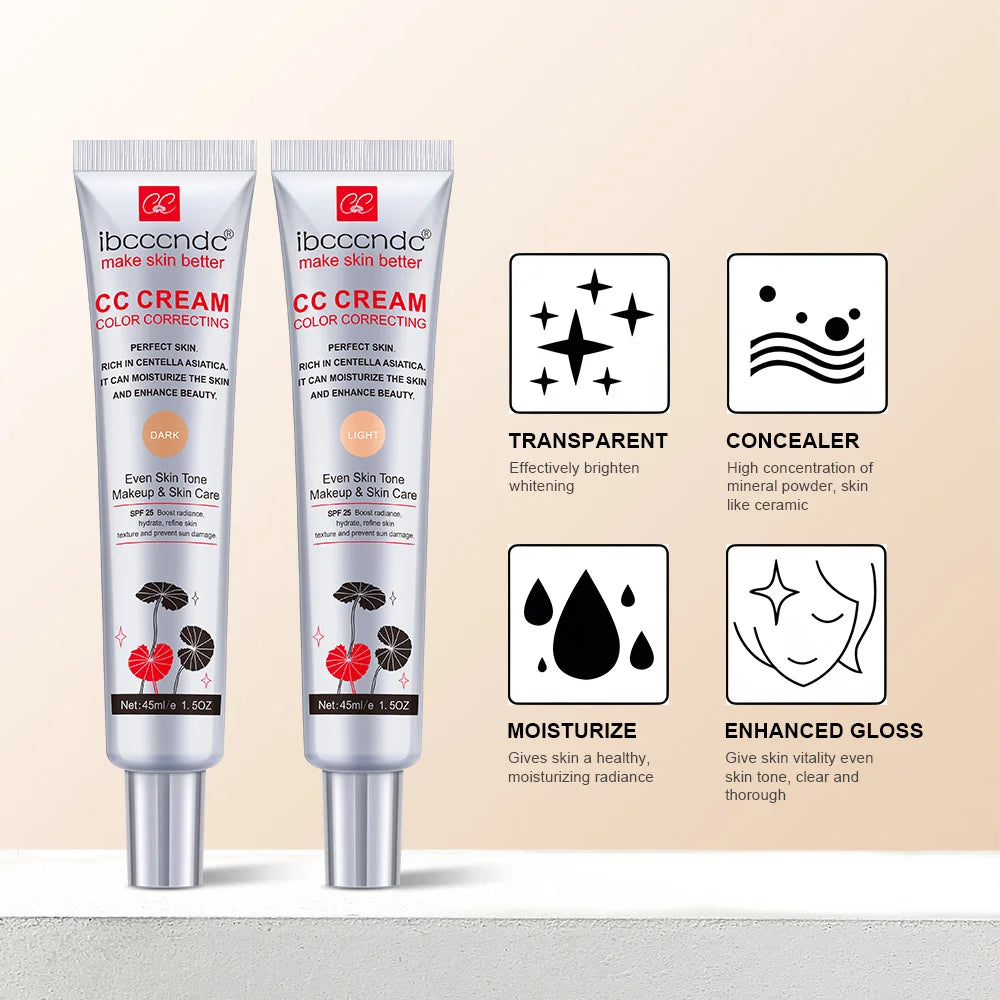 Color Correcting CC Cream and SPF 50 Sunscreen Blush Stick Makeup Set - 3