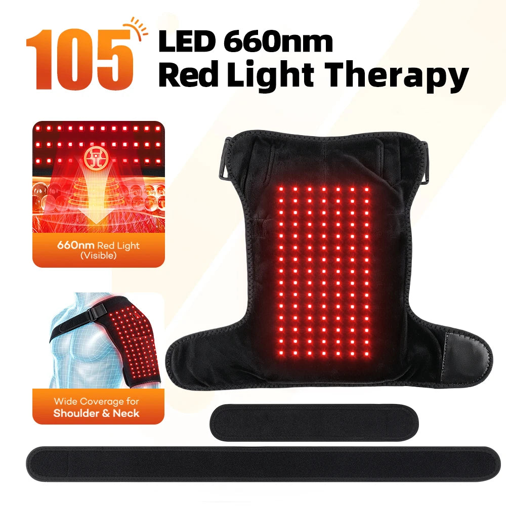 Red Light Therapy Heated Shoulder Brace for Pain Relief and Recovery