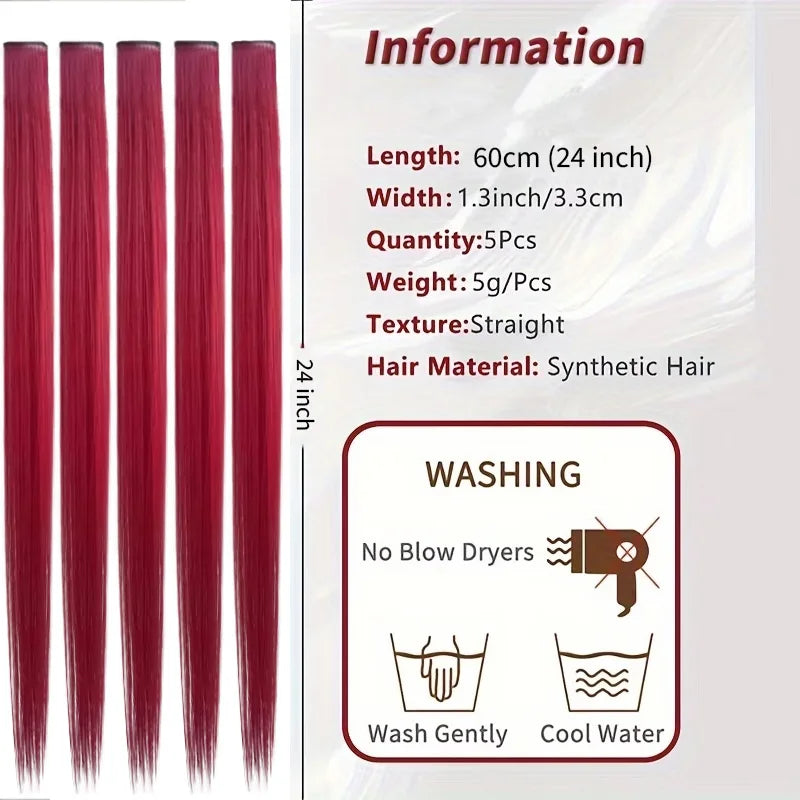 24 Inch Straight Clip-In Hair Extensions for Instant Highlights - 7