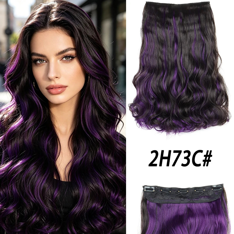 18-Inch Curly Clip-In Hair Extensions with Highlights