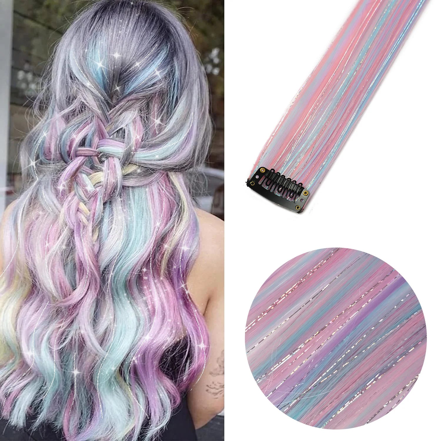22-Inch Colored Clip-In Hair Extension Highlights - 15