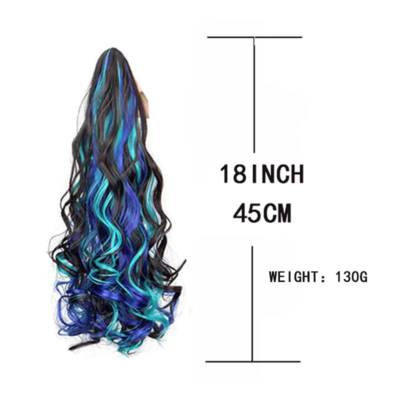 18-Inch Curly Claw Clip Ponytail Hair Extension