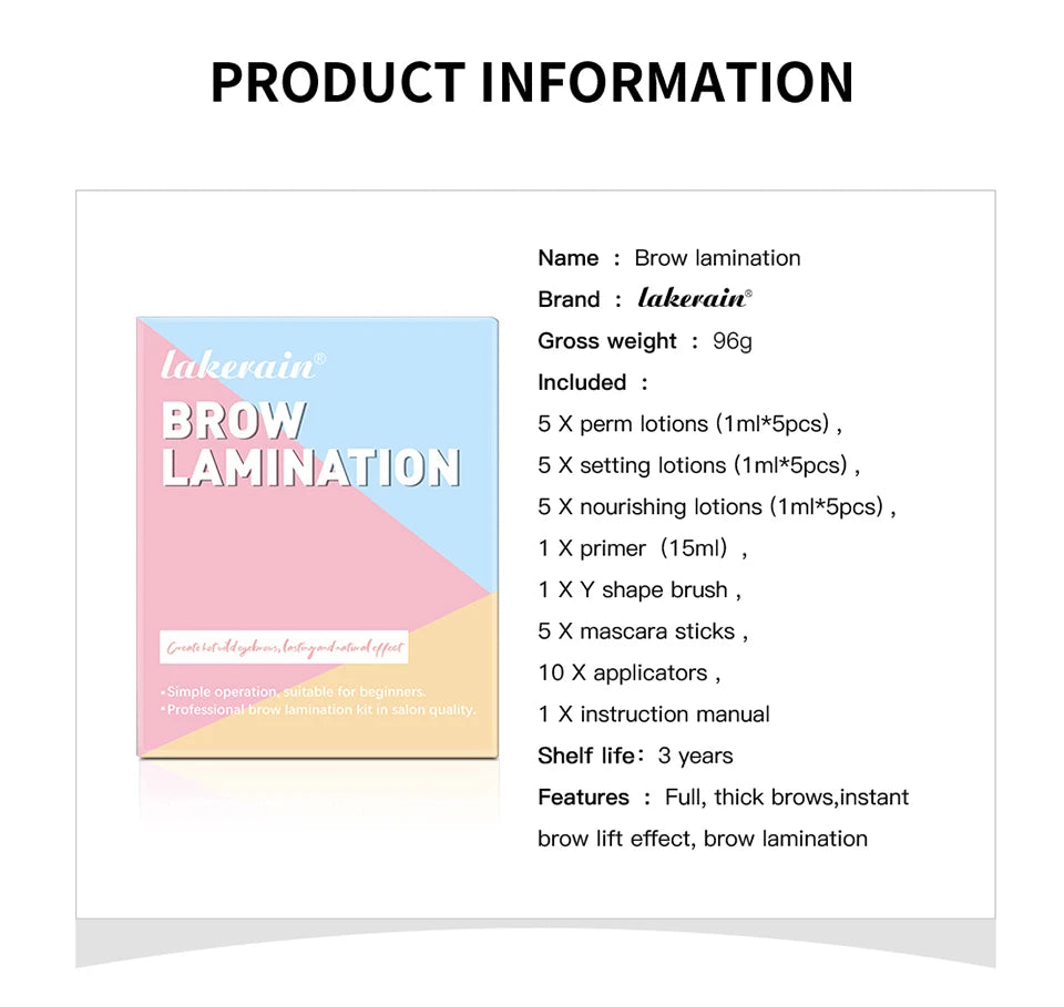 Professional Brow Lamination Kit for Fuller and Thicker Eyebrows