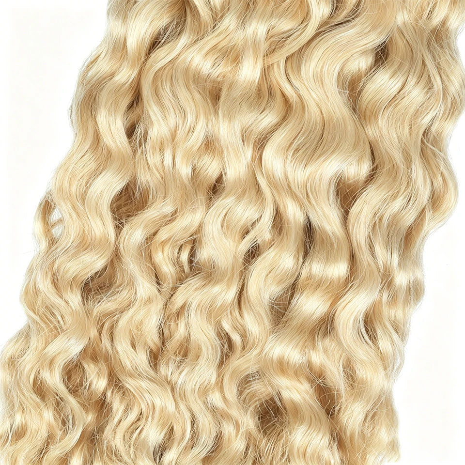 Blonde Burmese Curly Human Hair Bundles - 4