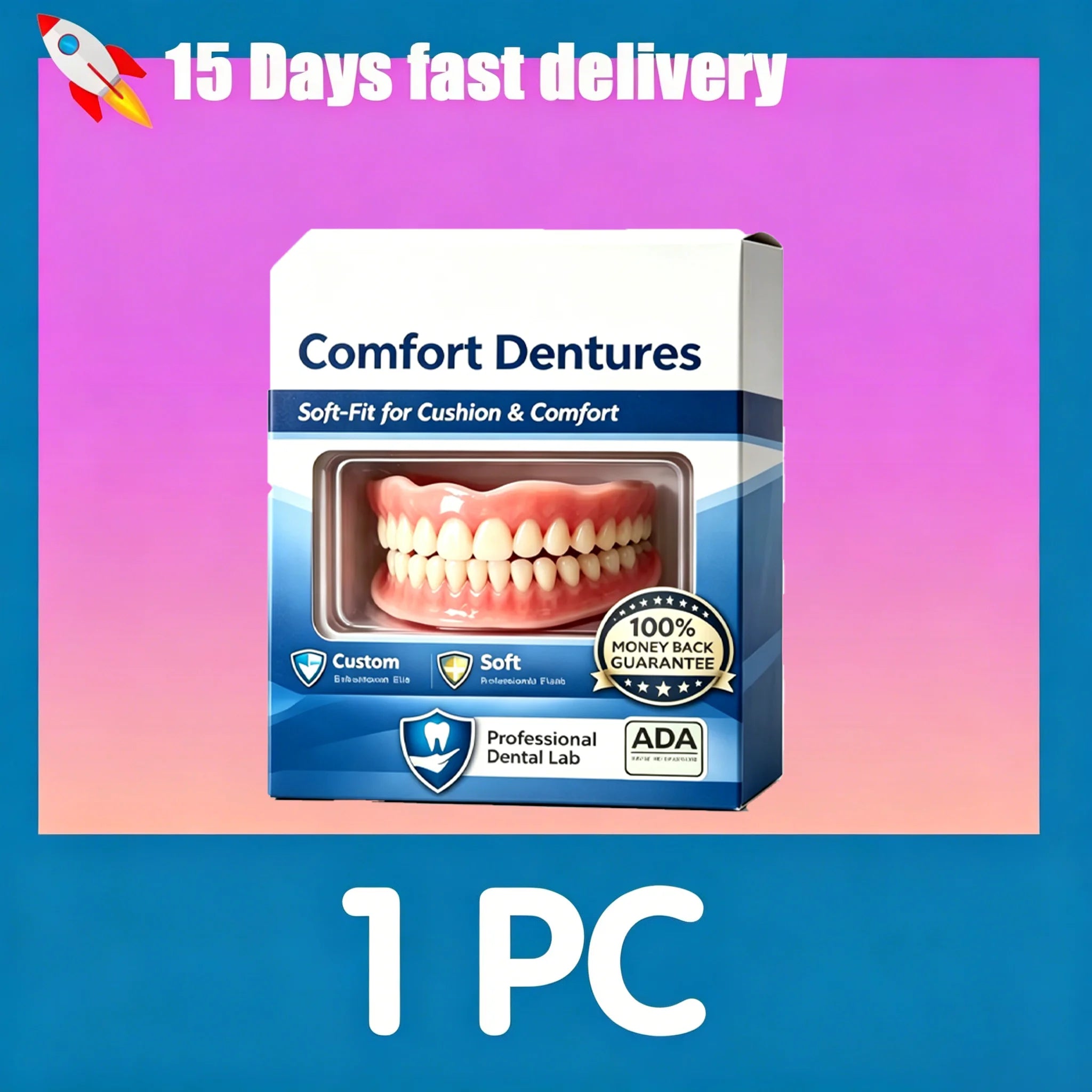 Flexible Silicone Denture Set for Natural Comfort Fit and Realistic Smile - 10
