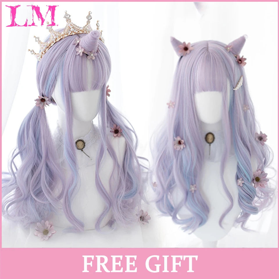 24-Inch Long Pink Cosplay Wig for Costumes