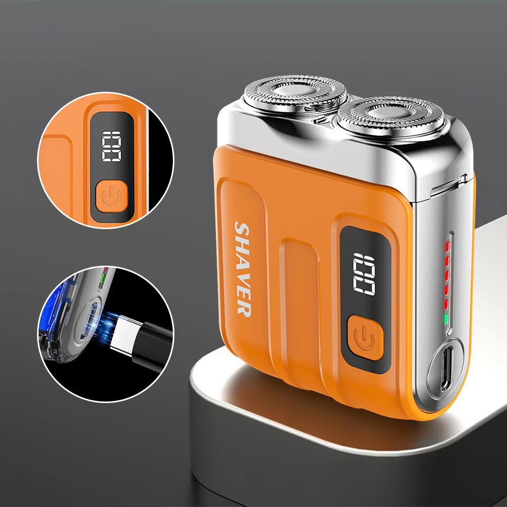 Portable Electric Rotary Shaver for Men with Digital Display - 1