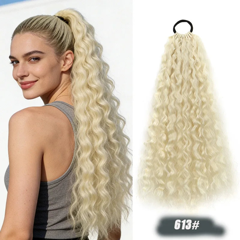 20-Inch Long Curly Ponytail Hair Extension for Instant Volume