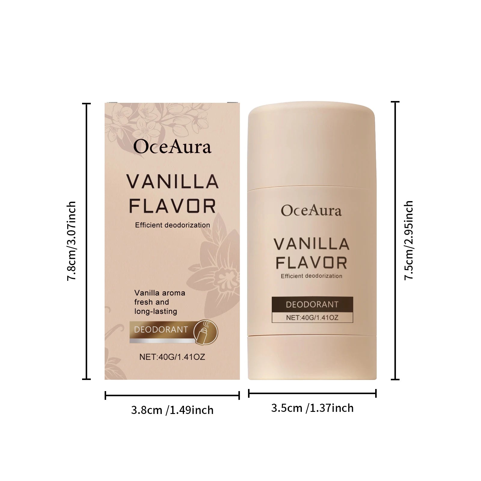Long-Lasting Vanilla Scented Natural Deodorant Stick for Men and Women - 6