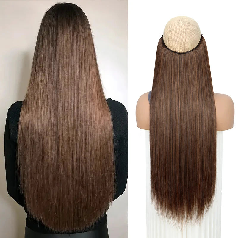 24-Inch Invisible Wire Hair Extensions for Instant Length - 11