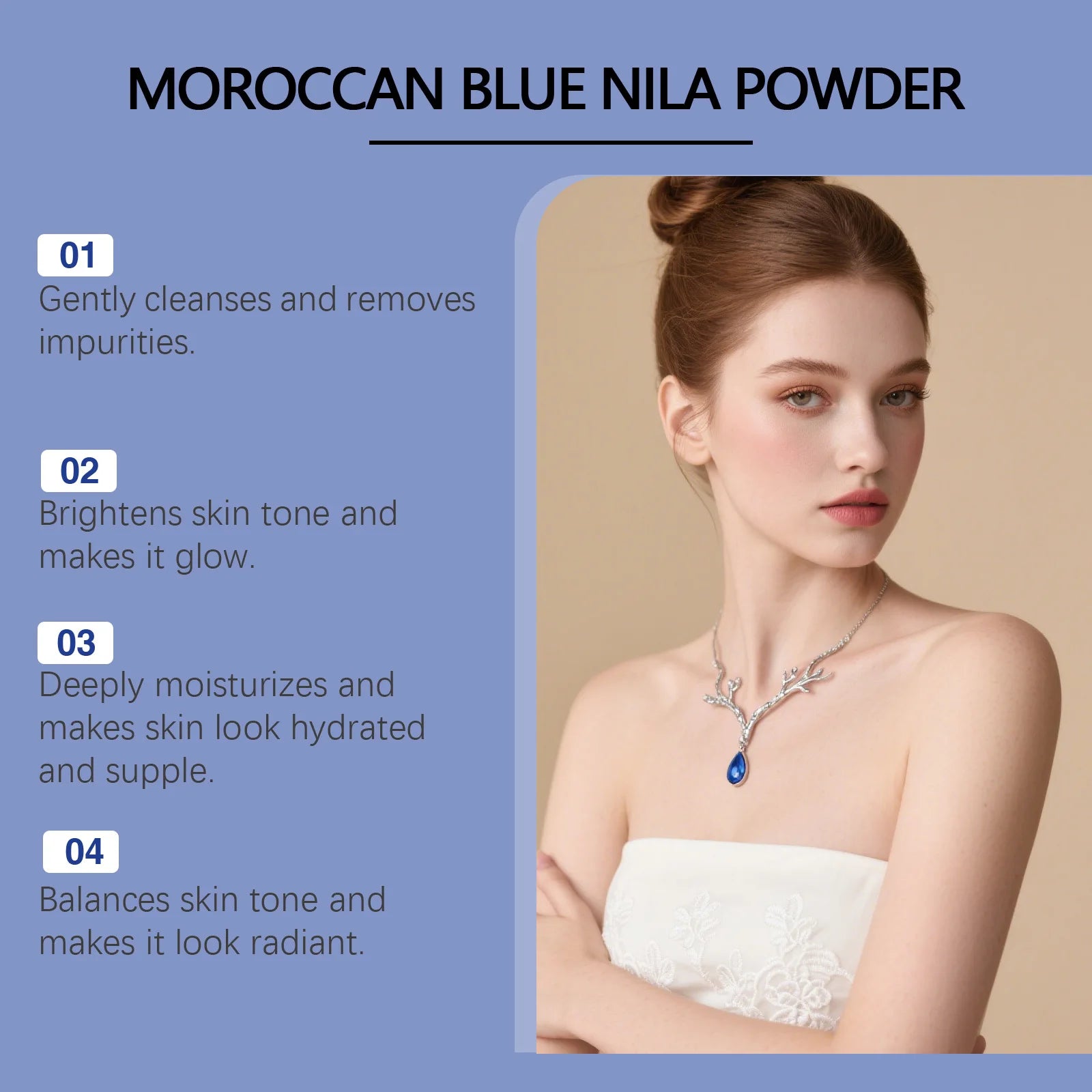 Moroccan Blue Nila Brightening and Exfoliating Facial Cleansing Mask - 10