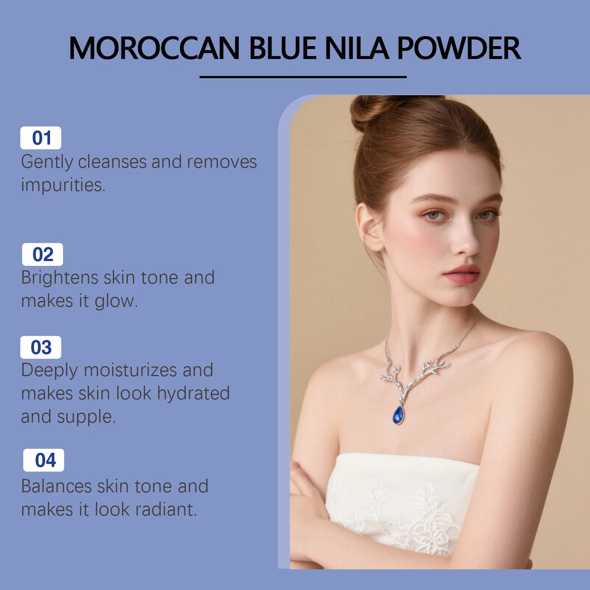 Moroccan Blue Nila Brightening and Exfoliating Facial Cleansing Mask
