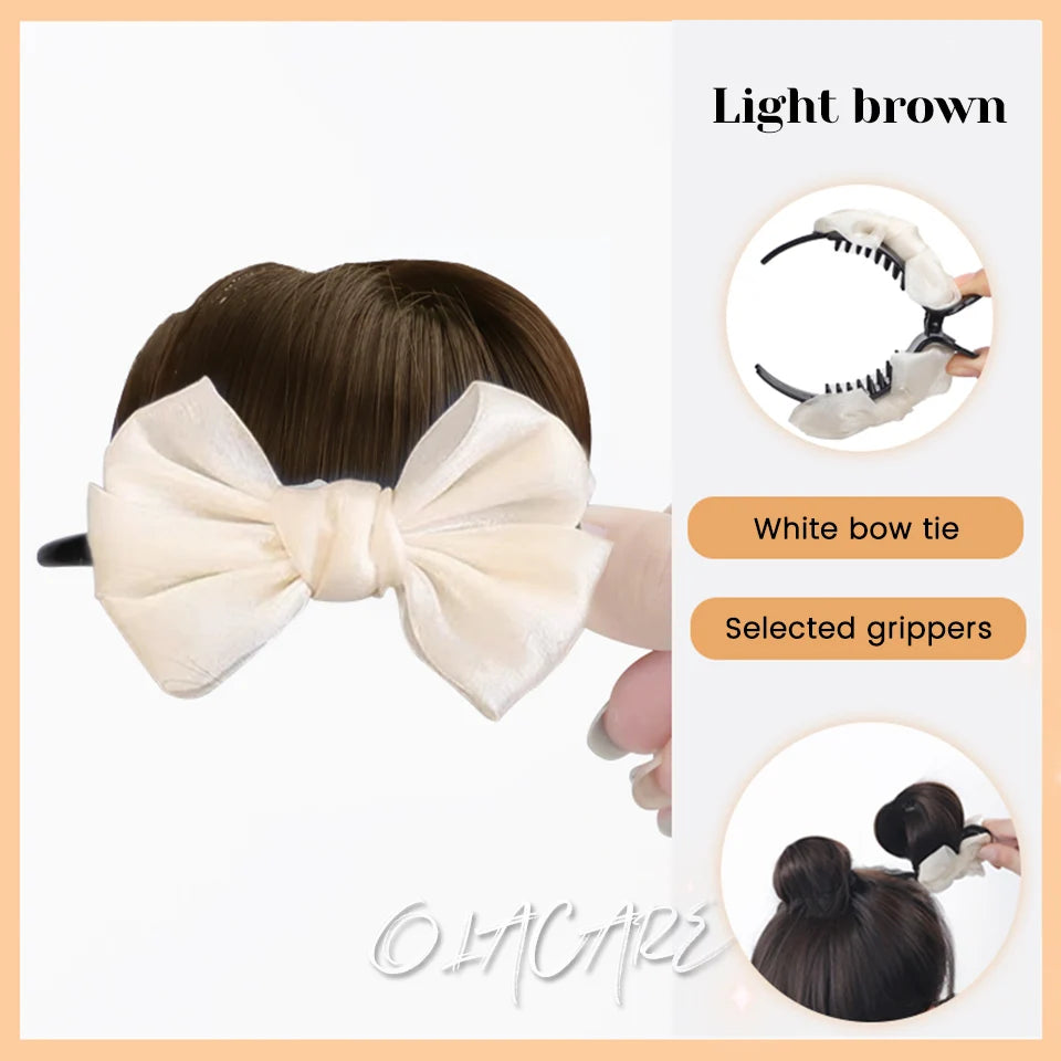 Synthetic Flower Bud Hair Bun Extension with Claw Clip - 23