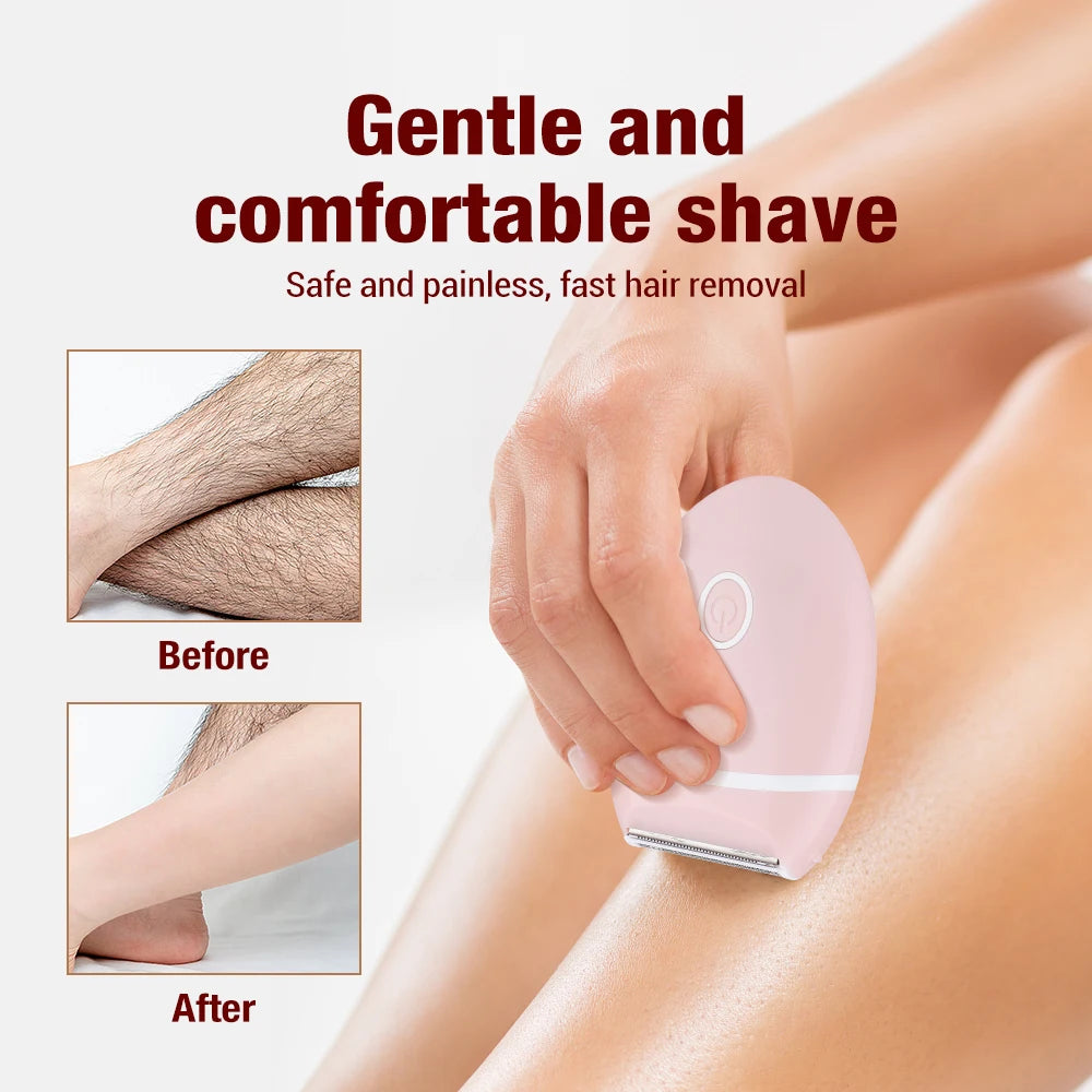 Compact 3-in-1 Electric Lady Shaver for Painless Full Body Hair Removal