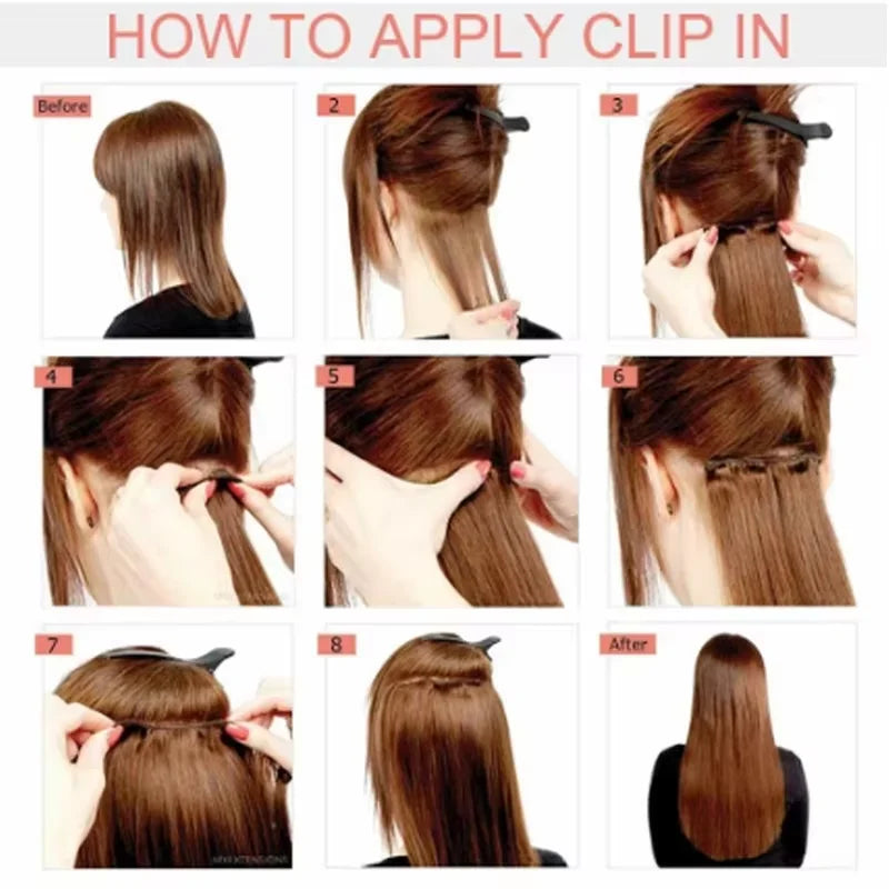 18-Inch Wavy Clip-In Synthetic Hair Extension Set - 6