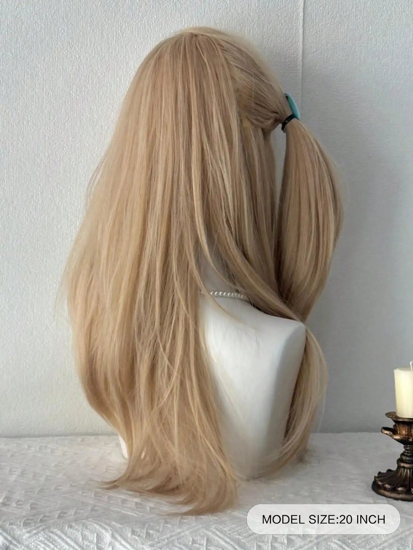 Long Straight Blonde Layered Wig with Bangs - 3