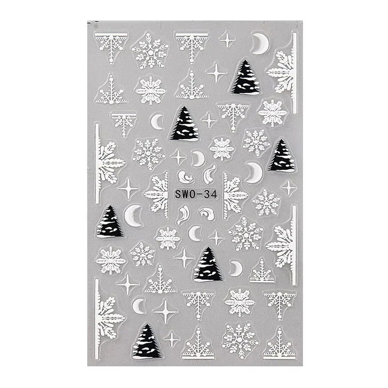 Festive 3D Christmas Nail Art Stickers for Holiday Manicure Decorations - 71