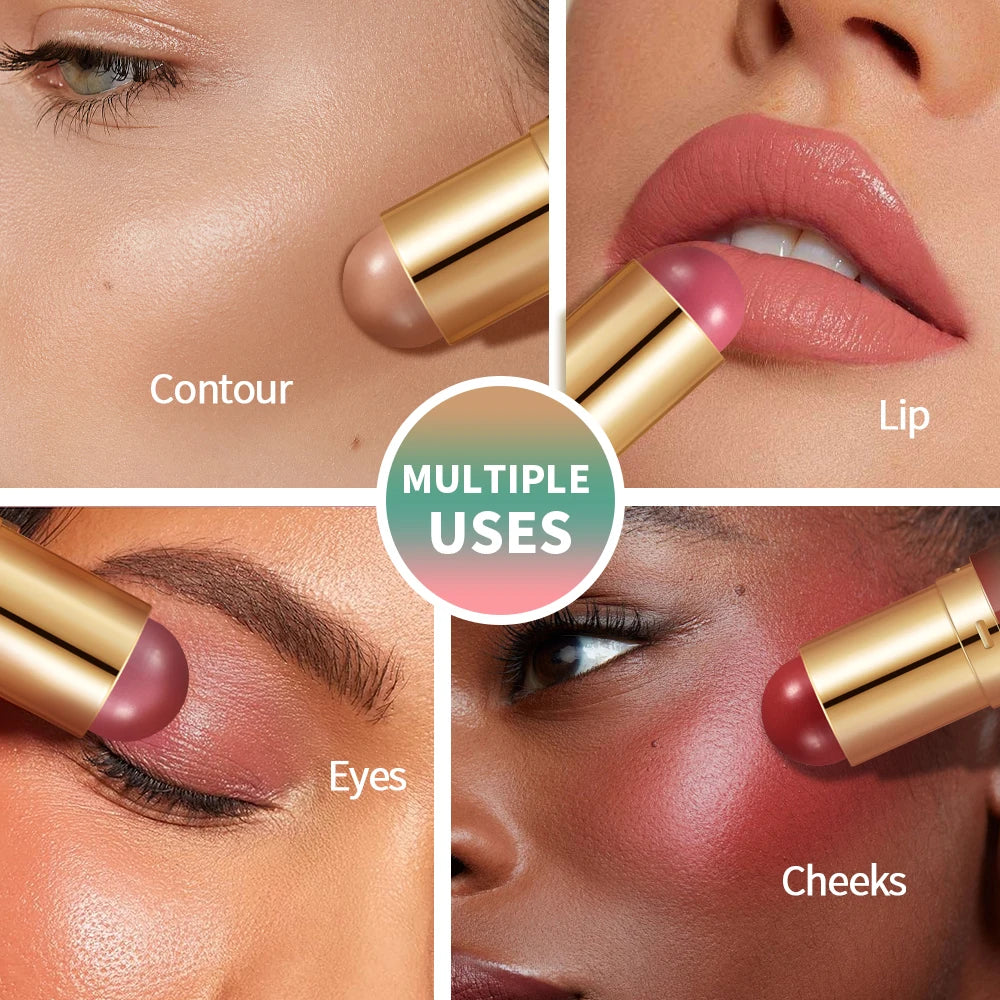 Dual-Ended Creamy Bronzer and Blush Stick for Face Lips and Eyes - 4