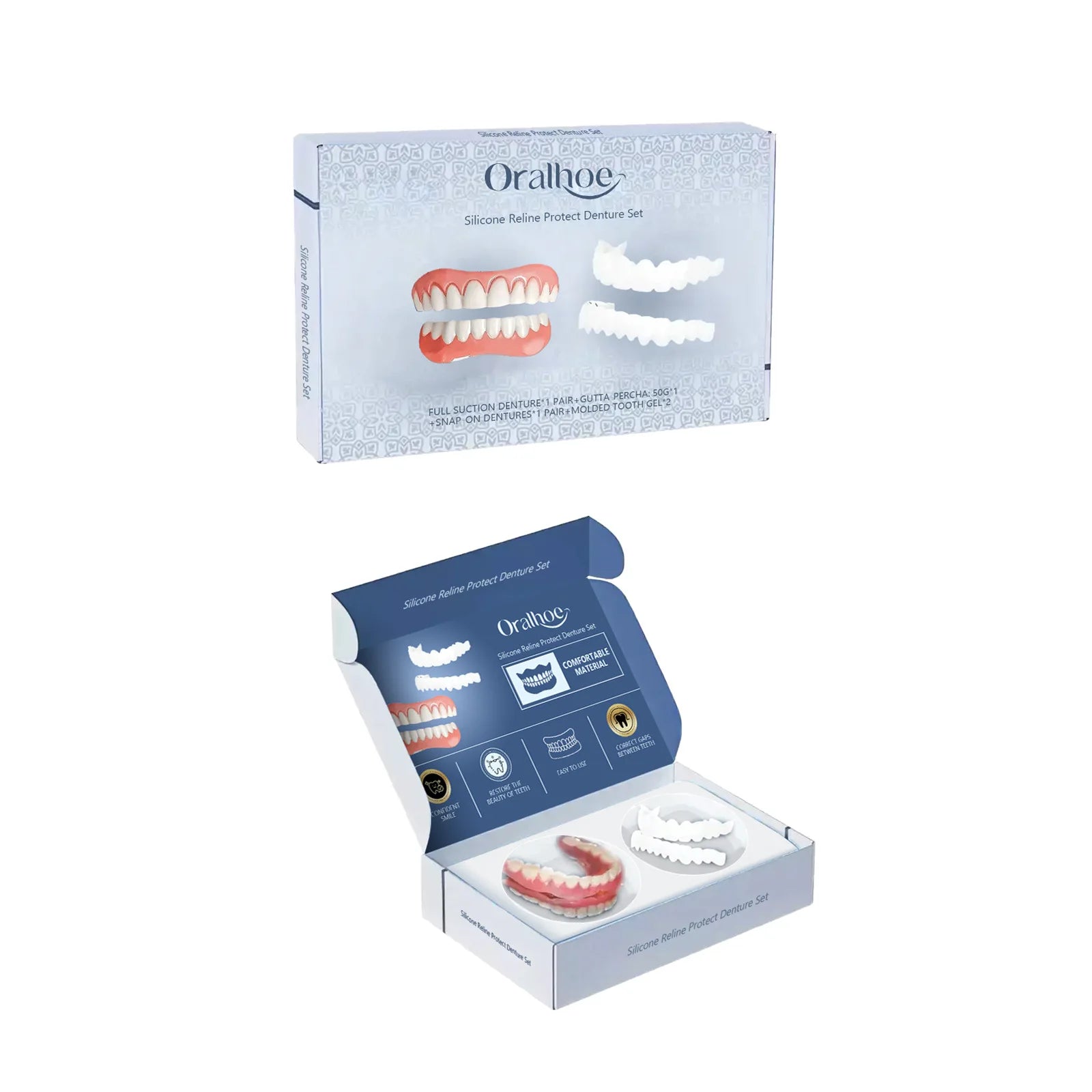 Adjustable Silicone Smile Veneers Kit for Upper and Lower Teeth - 6