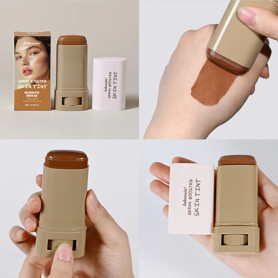 Matte Foundation Stick and Setting Powder Makeup Set for Flawless Skin - 20