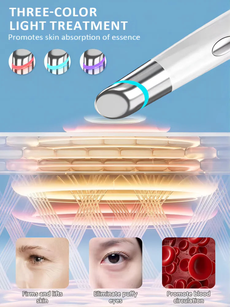 3-in-1 LED Photon Eye Massager for Dark Circles and Facial Rejuvenation