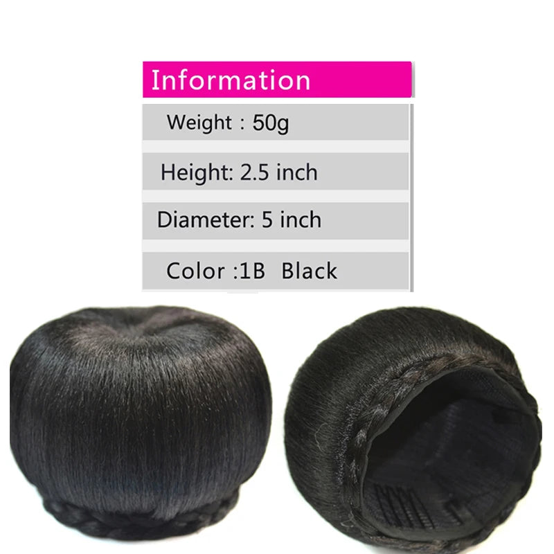 Heat Resistant Braided Donut Chignon Hair Extension for Women - 6