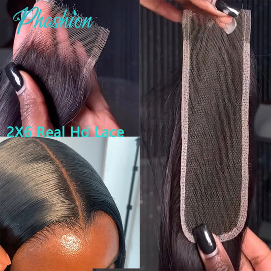 2x6 HD Lace Closure Straight Human Hair for Natural Partings