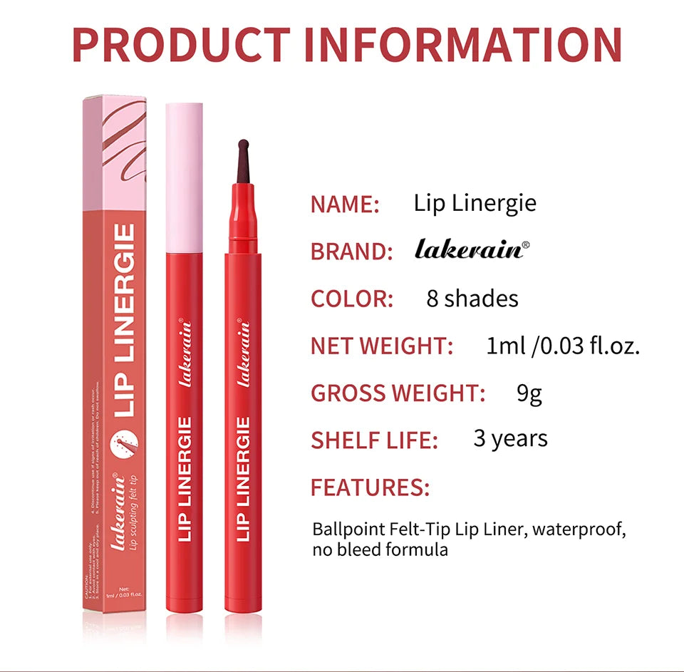 Waterproof Felt Tip Lip Liner Stain for Long Lasting Sculpted Lips - 18