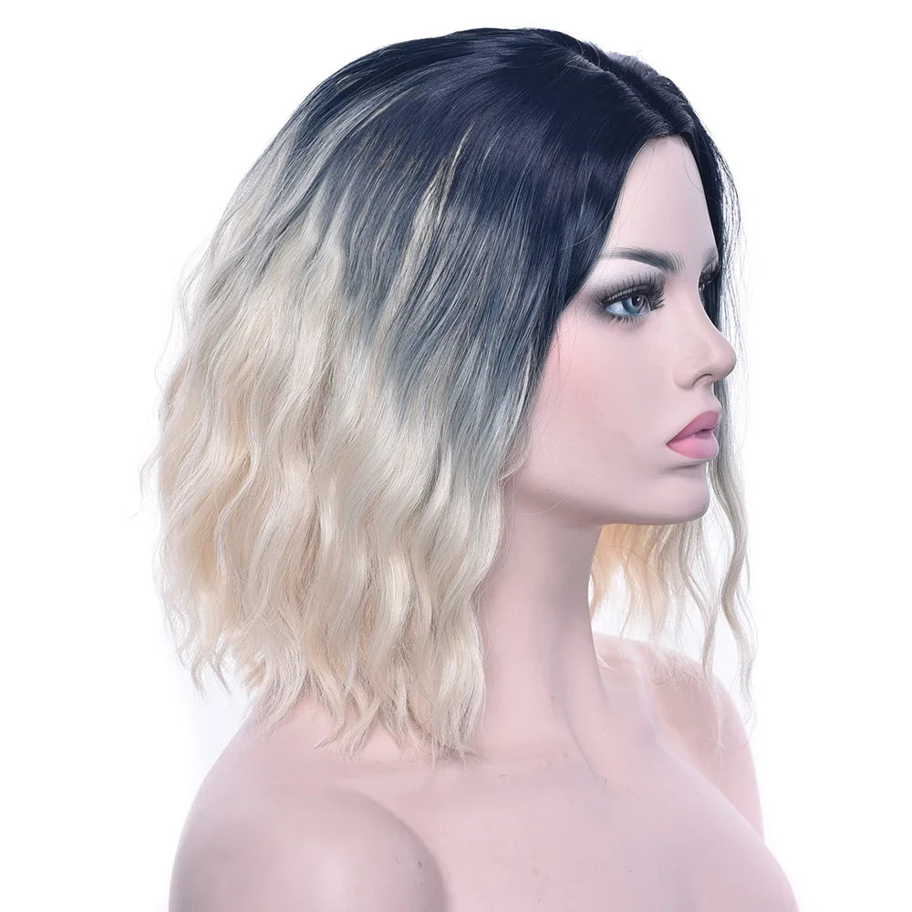 Short Kinky Curly Synthetic Hair Wig for Daily Wear and Cosplay Parties