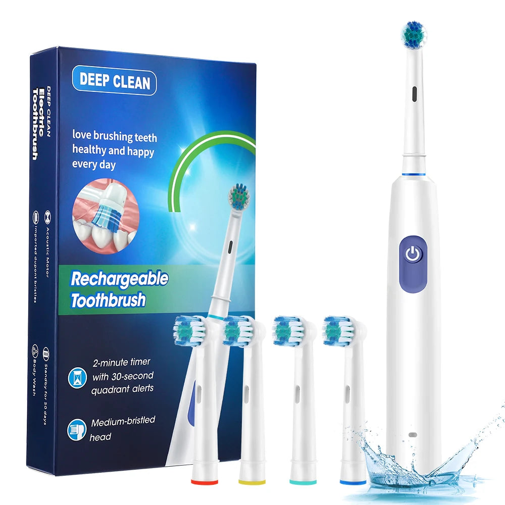 Rechargeable Rotating Electric Toothbrush for Deep Teeth Cleaning