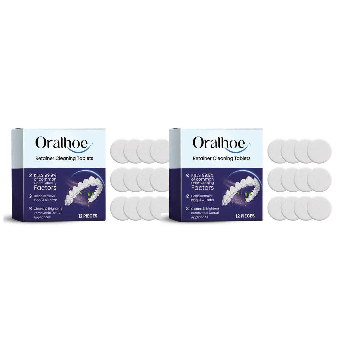 Effervescent Denture and Retainer Cleaning Tablets for Daily Oral Hygiene