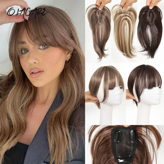 Clip-In Hair Topper with Fringe for Instant Volume