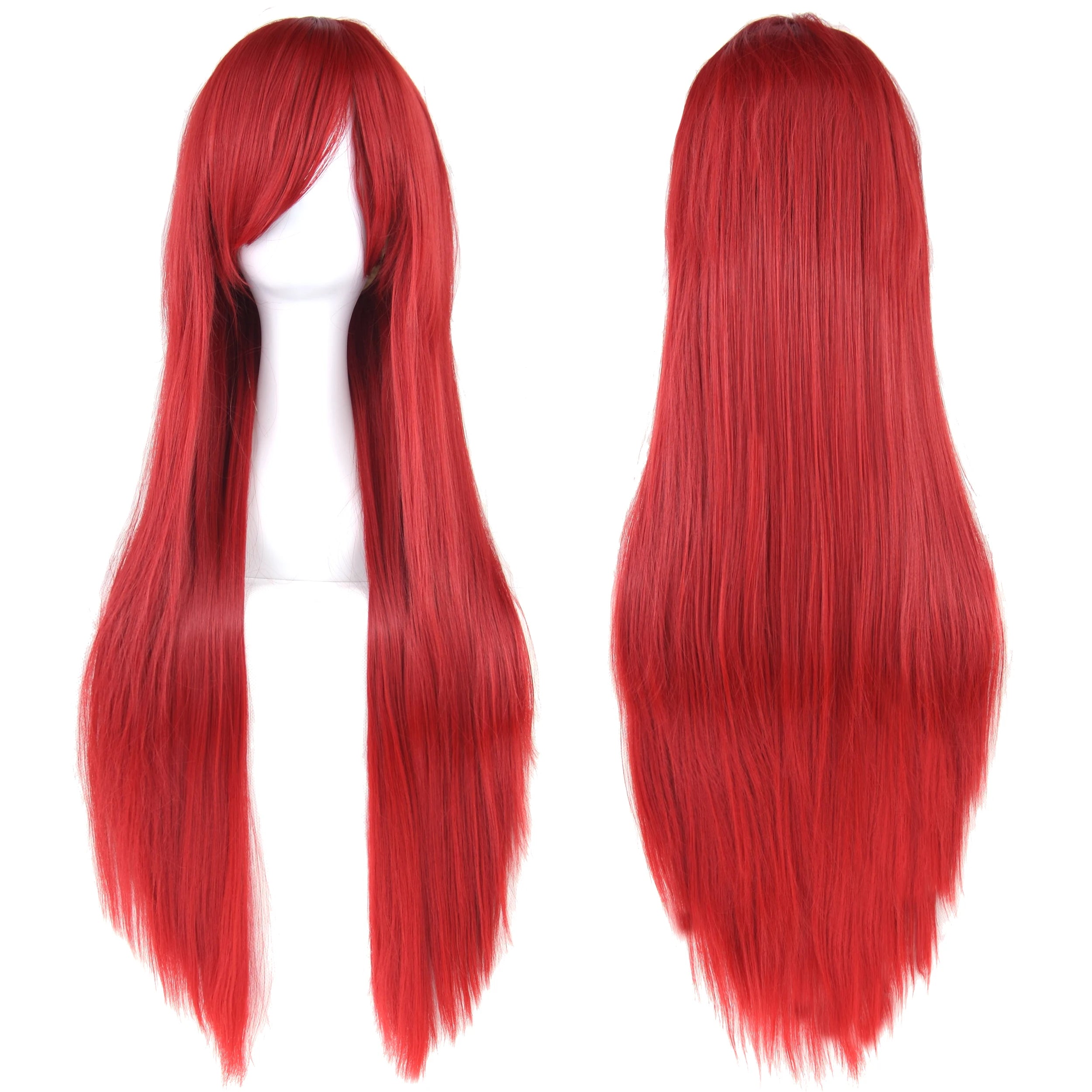 80cm Long Straight Synthetic Wig for Cosplay and Costume Parties - 42